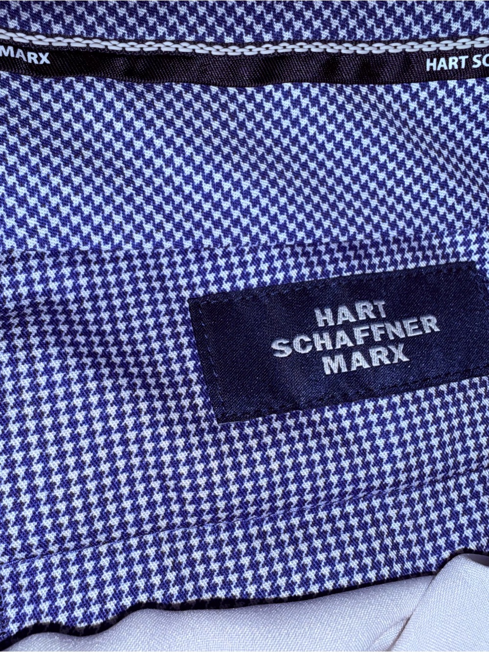 Hart Schaffner Marx 40R Blue Wool COOLMAX Stretch Dress Pants Flat Front - Picture 5 of 6